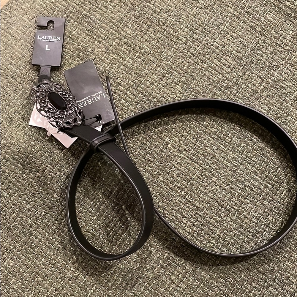 Ralph Lauren black leather belt (sz L)